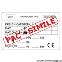 CE boat identification plate 140x13 mm
