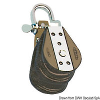 Ball-bearing block 2pulley w/shackle 6x22mm