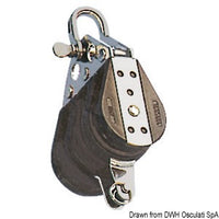 Ball-bearing block 3pulley shackle becket 6x22mm