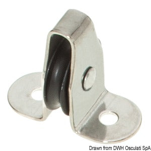 SS small vertical block aluminium sheave 2.5 mm