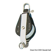 Plastinox block 1pulley swivel or fixed head 12x56 w/becket