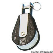 Plastinox block 1pulley U-swivel head 8x34