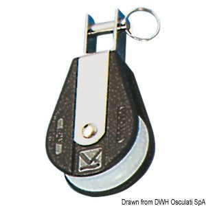 Plastinox block 1pulley U-swivel head 8x34