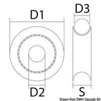 Delrin pulley 17 mm for lines Ø 5 mm black