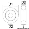 Aluminium pulley 34 mm for lines 5 mm