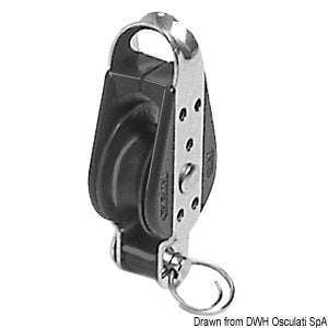 Single block 1pulley w/becket AISI316 22x6