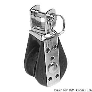 Single block 1pulley w/swivel head AISI316 22x6