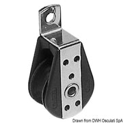 Single block 1pulley w/footblock AISI316 22x6