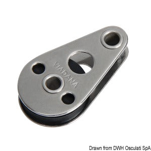 SS footblock 1pulley horizontal-mounting 25x5