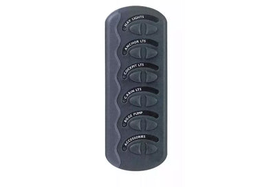 BEP Contour Gen2 6 Switch Panel Black with Charcoal Strip with 3 Fuses