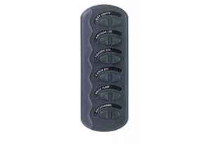 BEP Contour Gen2 6 Switch Panel Black with Charcoal Strip with 3 Fuses