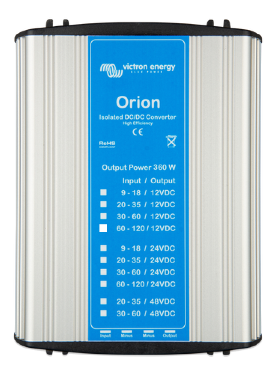 Victron Orion Isolated DC-DC converter. 110vDC input, 24v output. 360W.