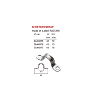 Eye Straps Sheet Type for 16mm Dia in S.Steel AISI 316