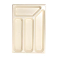 Plastic Cutlery Tray with 4 Compartments 356 x 243mm (Barley White)