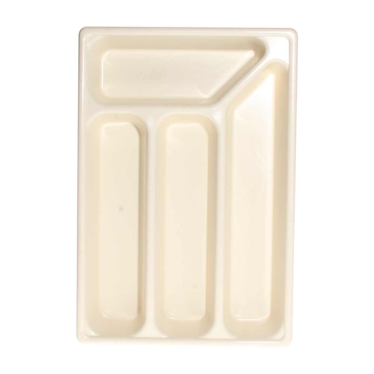 Plastic Cutlery Tray with 4 Compartments 356 x 243mm (Barley White)