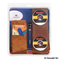 Kit to cover steering wheels w/leather brown