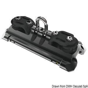 Mainsheet car size 2 w/shackle control line sheave