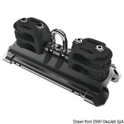 Mainsheet car size 2 shackle double control sheave
