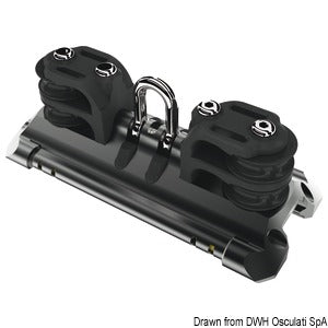Mainsheet car size 2 shackle double control sheave