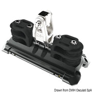Mainsheet car bigger upstand double control sheave
