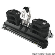 Mainsheet car 2 upstand double control line sheave