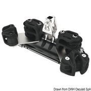 Mainsheet car 1 upstand double control line sheave w/cleat