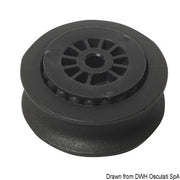 Sheave on ball bearings for deck organizer