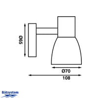 LEIA3 USB READING LIGHT dimensions