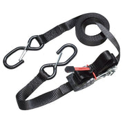 Masterlock Ratchet Tie Down with S Hooks (4.25m x 25mm / Black / Pair)