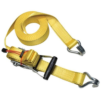 Masterlock Ratchet Tie Down with J Hooks (8.5m x 50mm / Yellow)