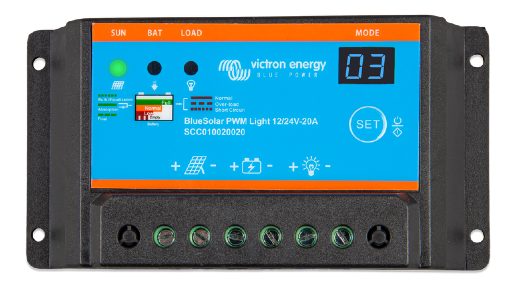 Victron BlueSolar Charge Controller 12/24V-20A - c/w Lighting control function