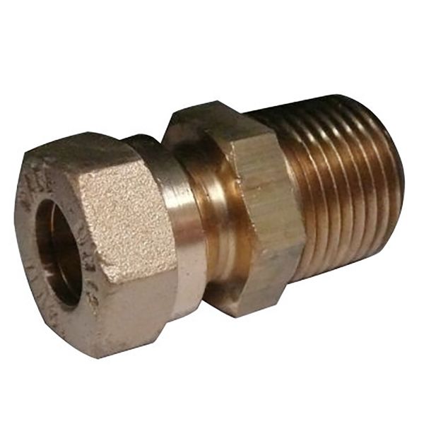 AG Male Gas Coupling (1/4" BSP Taper to 1/4" Compression)
