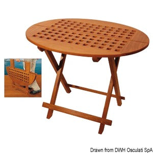 ARC oval tip-top table made of real teak