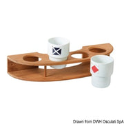 Wall mounting teak 4-glass holder