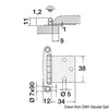 SS hinge 38x46 mm