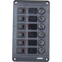Vetus P6F12 Vertical Switch Panel 6 Way (12V / Fused)