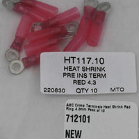 AMC Red Heat Shrink Ring Terminal (4.3mm ID / 10 Pack)