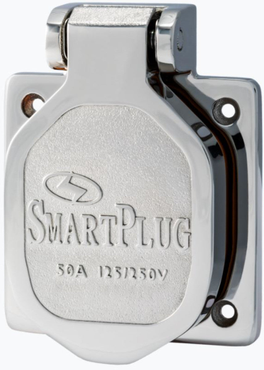 SmartPlug Stainless Steel shorepower inlet. 240V - 50A - IP56
