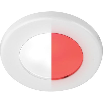 Hella EuroLED 75 Low Profile Round Light (White Case / White + Red)