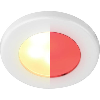 Hella EuroLED 75 Low Profile Round Light (White Case / Warm White+Red)