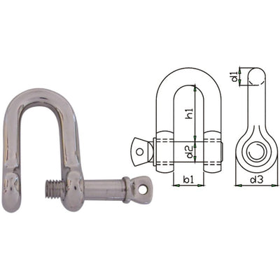 Talamex Shackle D Captive Pin 6Mm Bulk