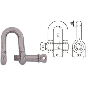 Talamex Shackle D Captive Pin 6Mm Bulk