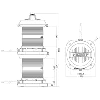 AquaSignal Series 70M Double Lens Stern Light without Bulb