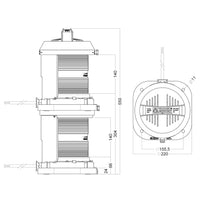 AquaSignal Series 70M Double Lens Stern Light without Bulb