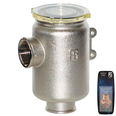 Guidi Nickel Brass Water Fltr Glastainless Steel Lid 1In