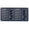 BEP CBrkr Pnl DC 12V 8X Sgl Pole 2 x 5A 2 x 10A 3 x 15A 1 x 20A Horizontal W/DC Color System Monitor (DCSM)