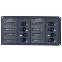 BEP CBrkr Pnl DC 12V 8X Sgl Pole 2 x 5A 2 x 10A 3 x 15A 1 x 20A Horizontal W/DC Color System Monitor (DCSM)