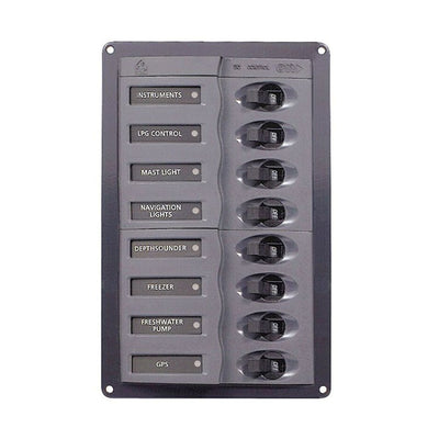 BEP Circuit Breaker Panel AC 230V 8X Single Pole Vertical