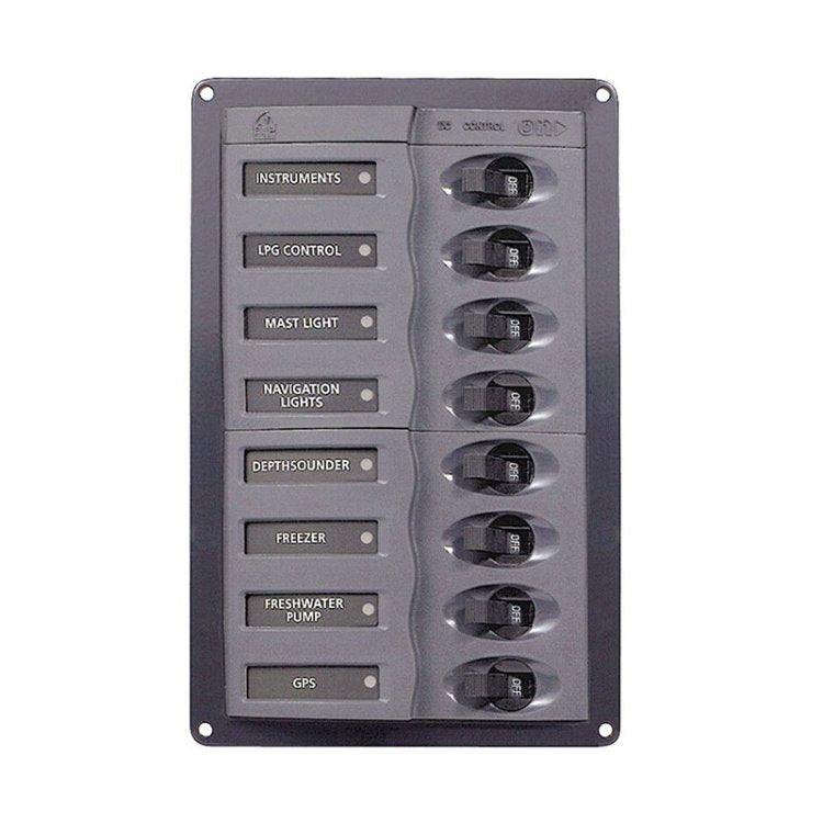 BEP Circuit Breaker Panel AC 230V 8X Single Pole Vertical