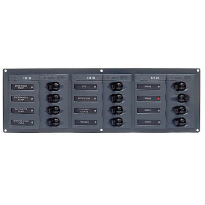 BEP Circuit Breaker Panel DC 12V 12X Single Pole 3 x 5A 4 x 10A 4 x 15A 1 x 25A
